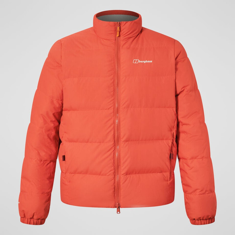 männer fulstow reversible down jacket - orangegrau berghaus