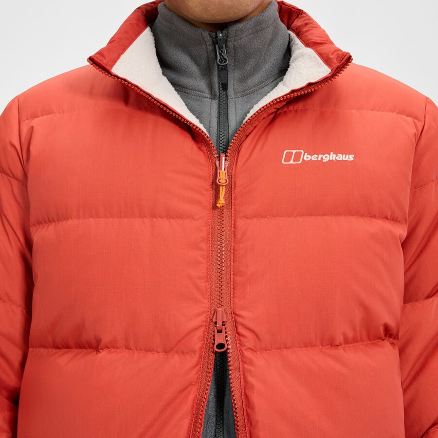 männer fulstow reversible down jacket - orangegrau berghaus