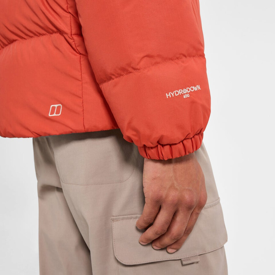männer fulstow reversible down jacket - orangegrau berghaus