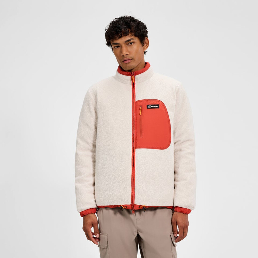 männer fulstow reversible down jacket - orangegrau berghaus