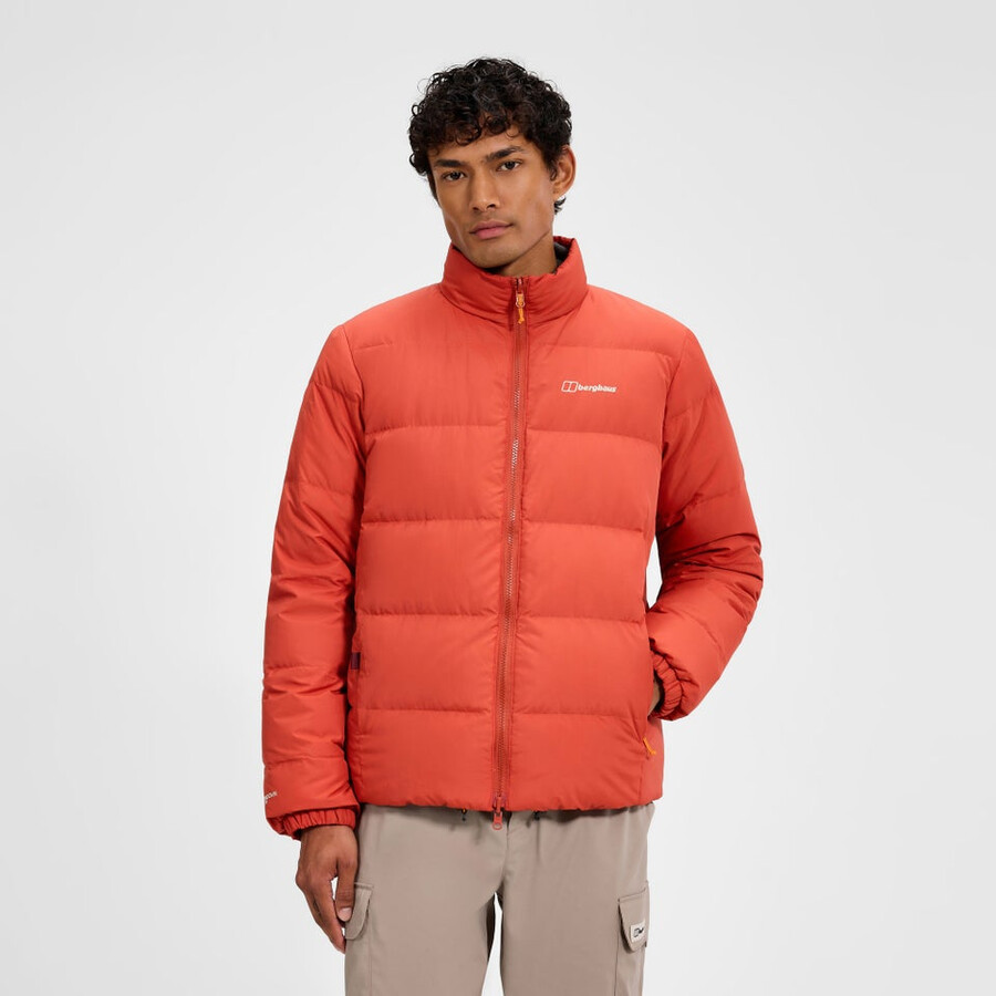 männer fulstow reversible down jacket - orangegrau berghaus