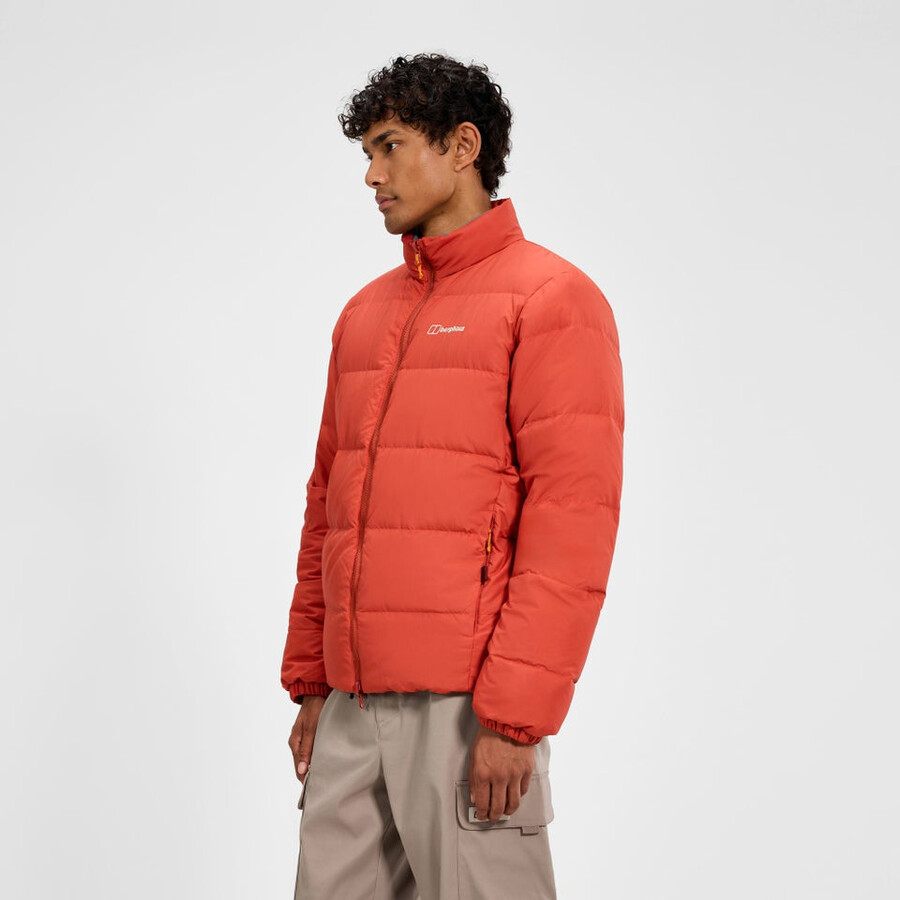 männer fulstow reversible down jacket - orangegrau berghaus
