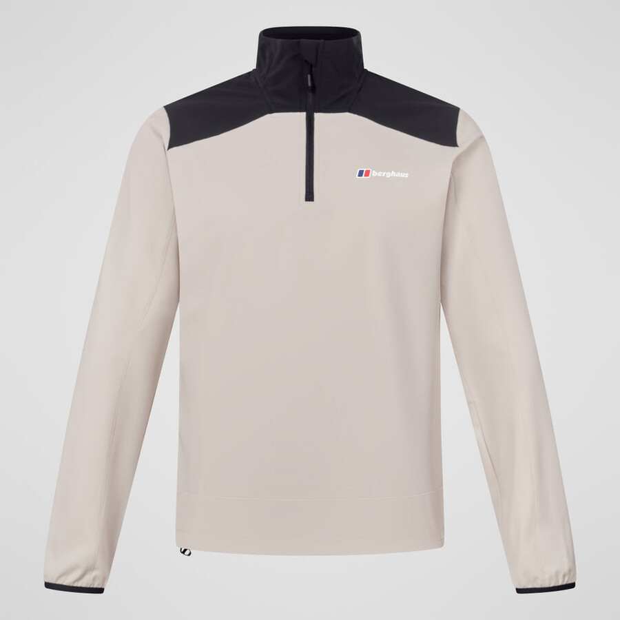 men s terrain trek half zip jacke - grauschwarz berghaus