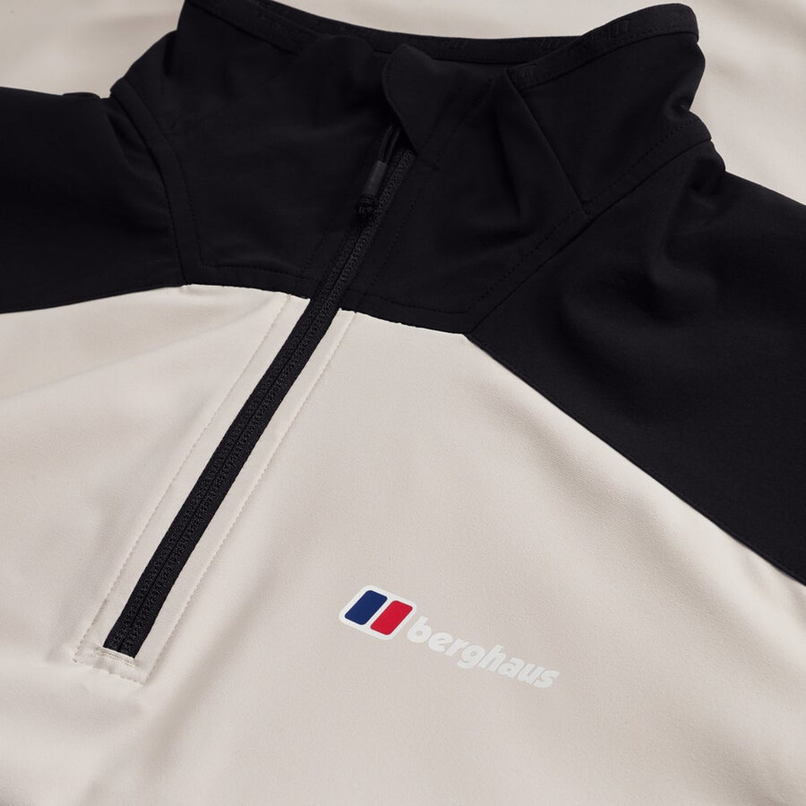 men s terrain trek half zip jacke - grauschwarz berghaus