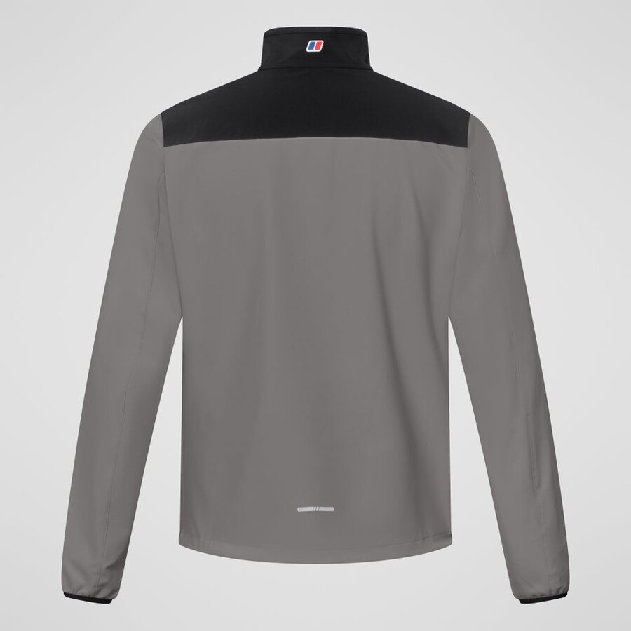 men s terrain trek half zip jacke - grauschwarz berghaus