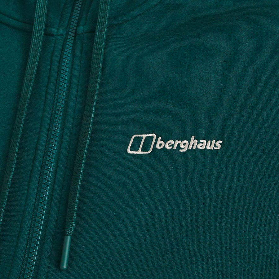 men s logo full zip hoodie - green berghaus