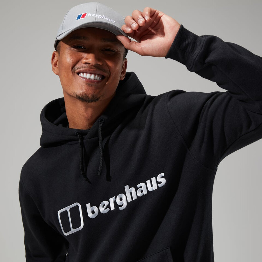 männer logo hoody black die berghaus