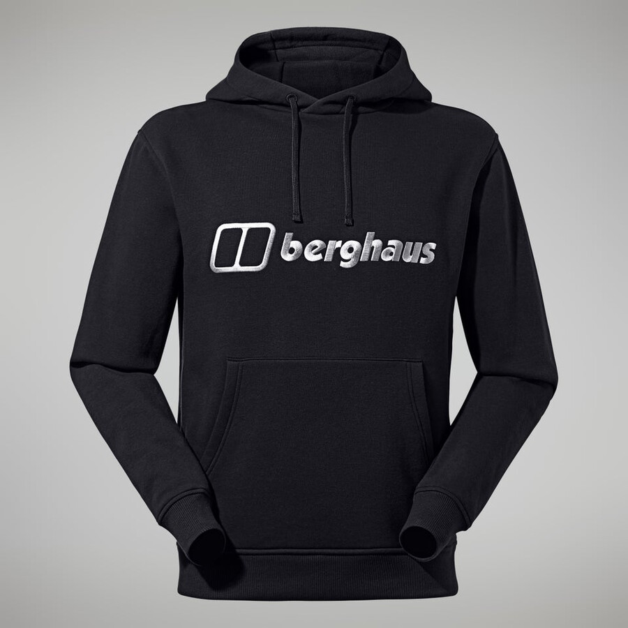 männer logo hoody black die berghaus