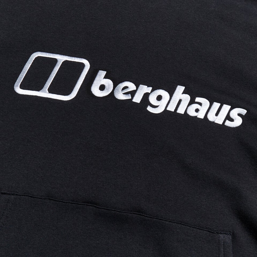 männer logo hoody black die berghaus