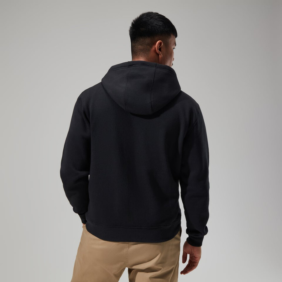 männer logo hoody black die berghaus