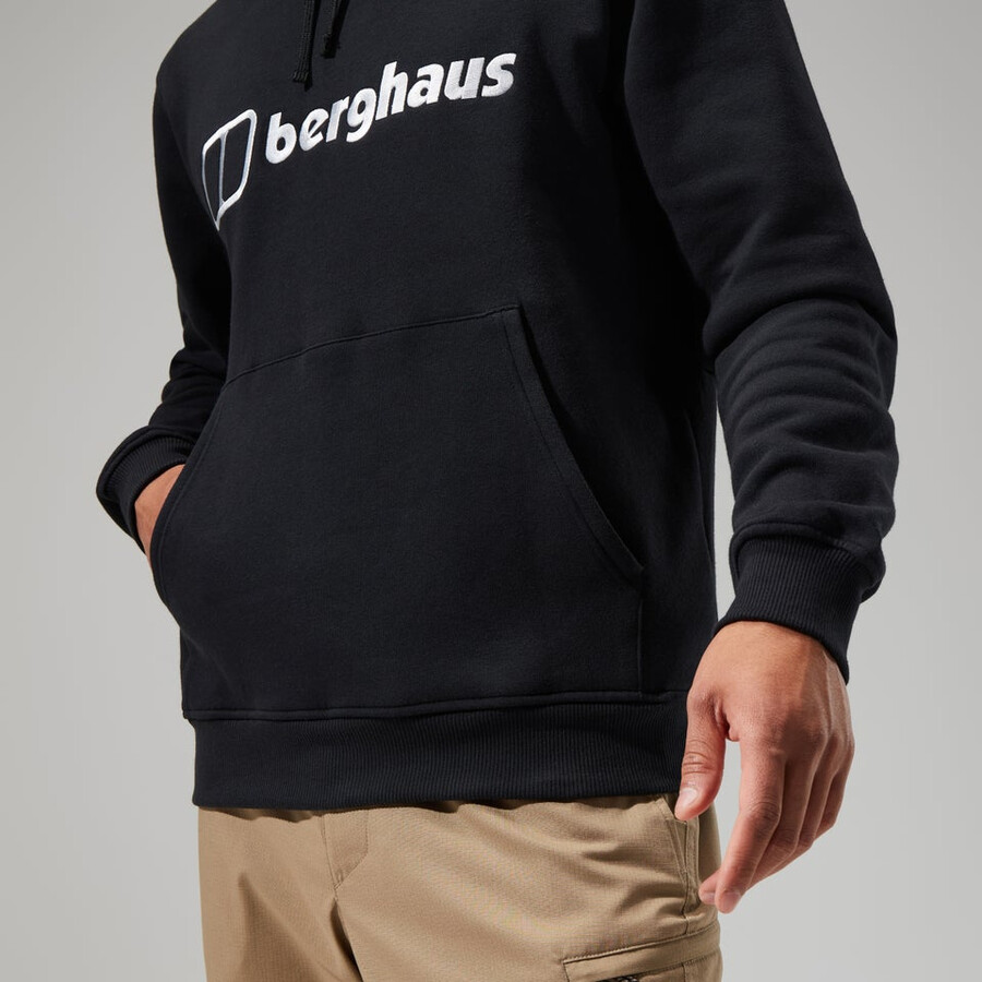 männer logo hoody black die berghaus