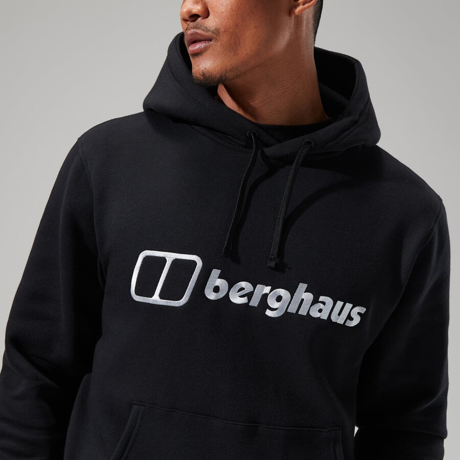 männer logo hoody black die berghaus
