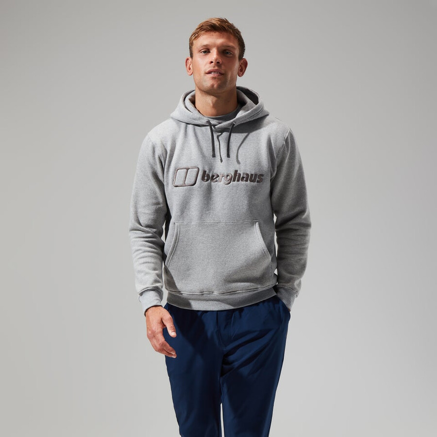 männer logo hoody dunkelgrau berghaus