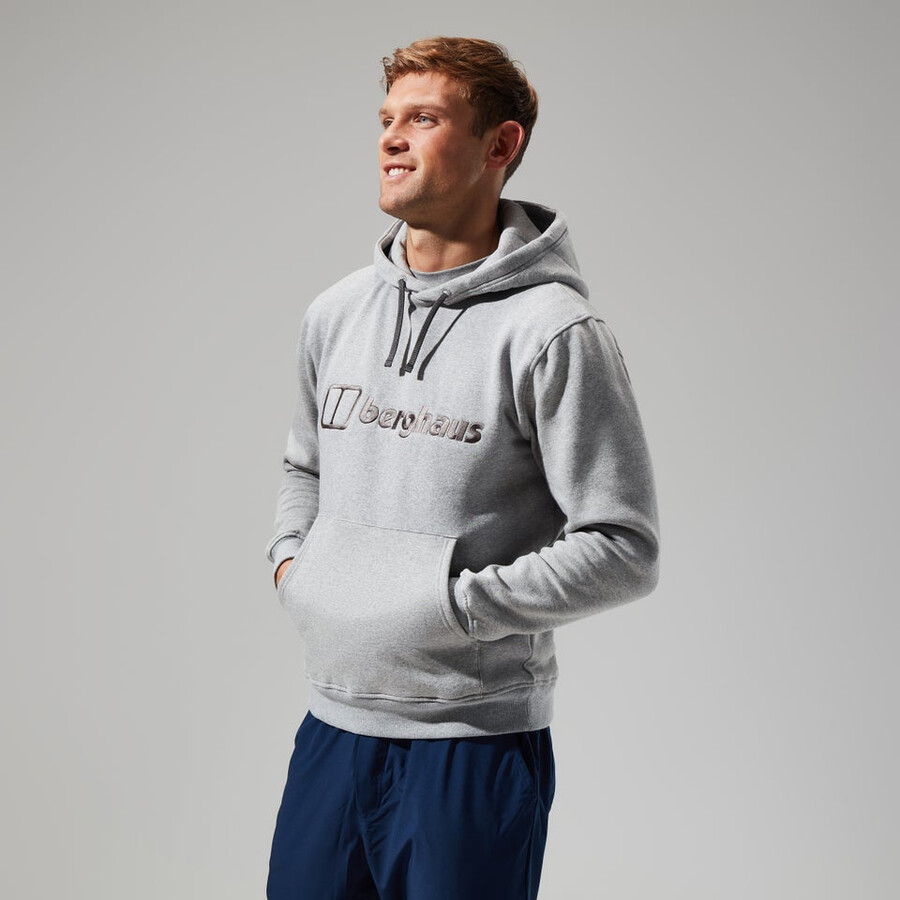 männer logo hoody dunkelgrau berghaus