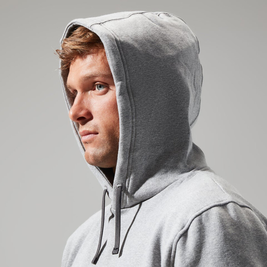 männer logo hoody dunkelgrau berghaus