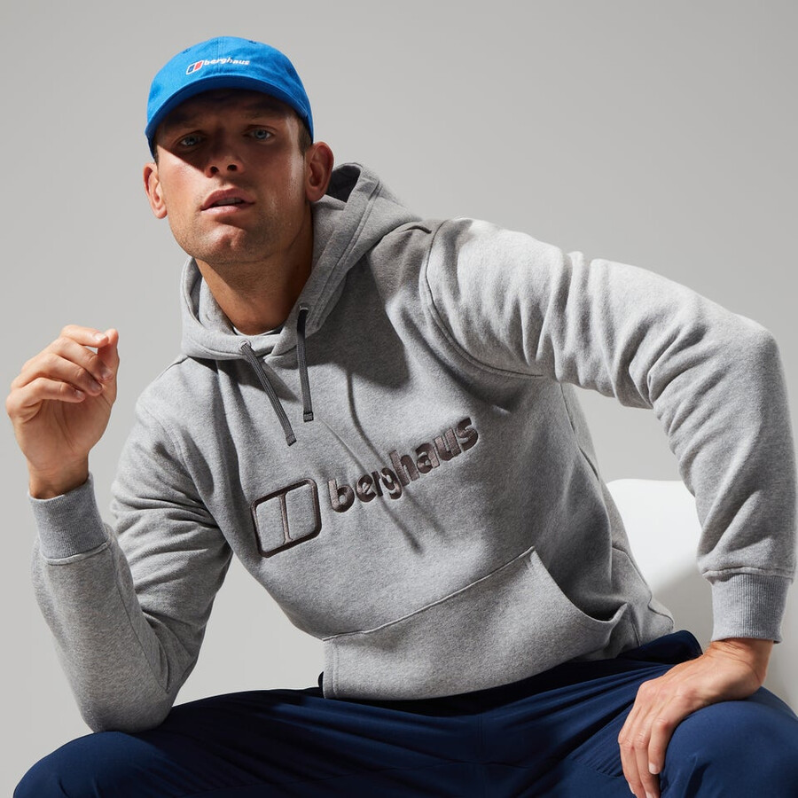männer logo hoody dunkelgrau berghaus