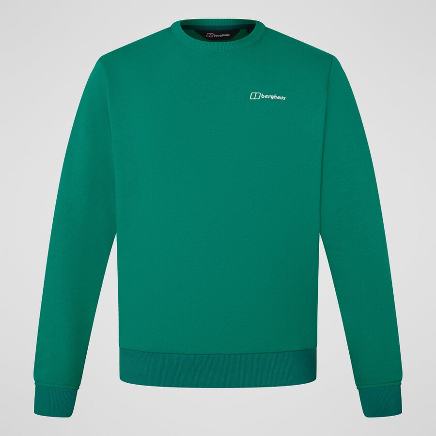 men s logo crew sweater - green berghaus