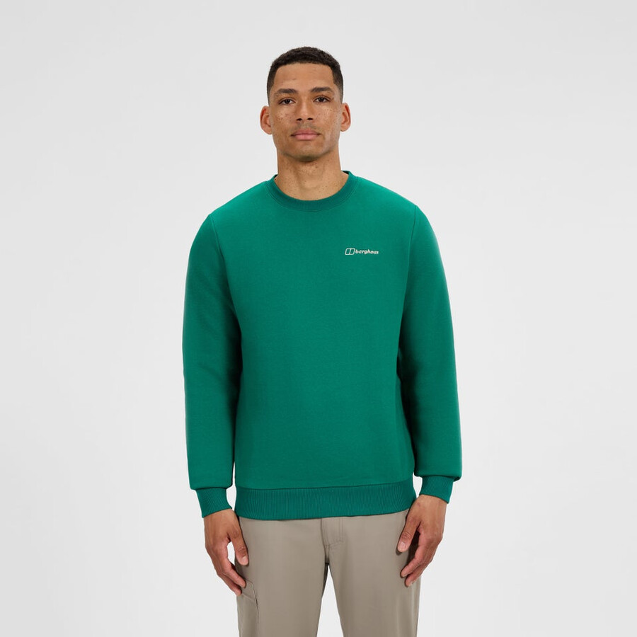 men s logo crew sweater - green berghaus