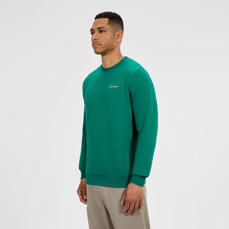 men s logo crew sweater - green berghaus