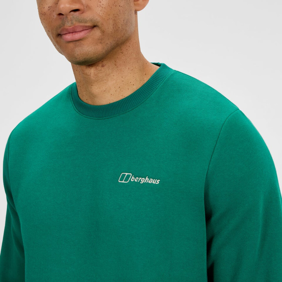 men s logo crew sweater - green berghaus