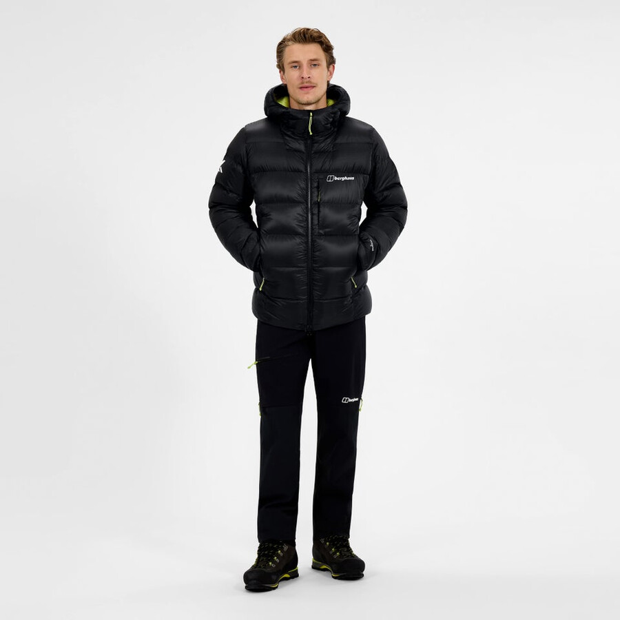 men s mtn arete ultra-down-hoody - schwarz berghaus