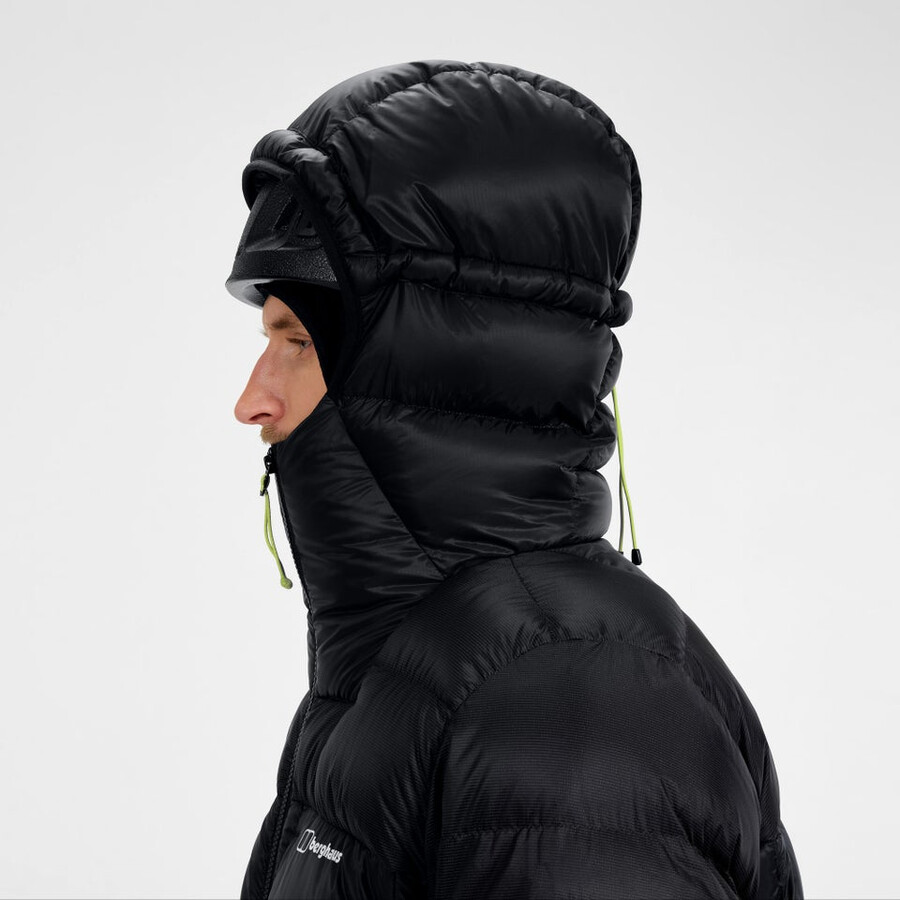 men s mtn arete ultra-down-hoody - schwarz berghaus