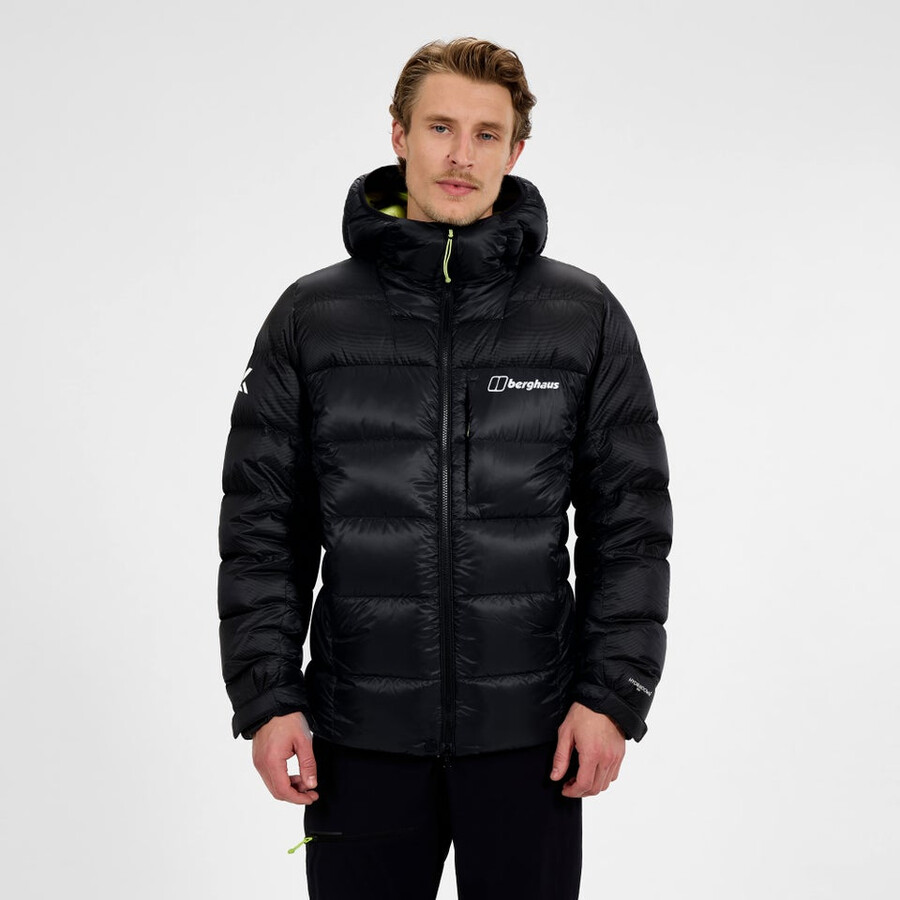men s mtn arete ultra-down-hoody - schwarz berghaus