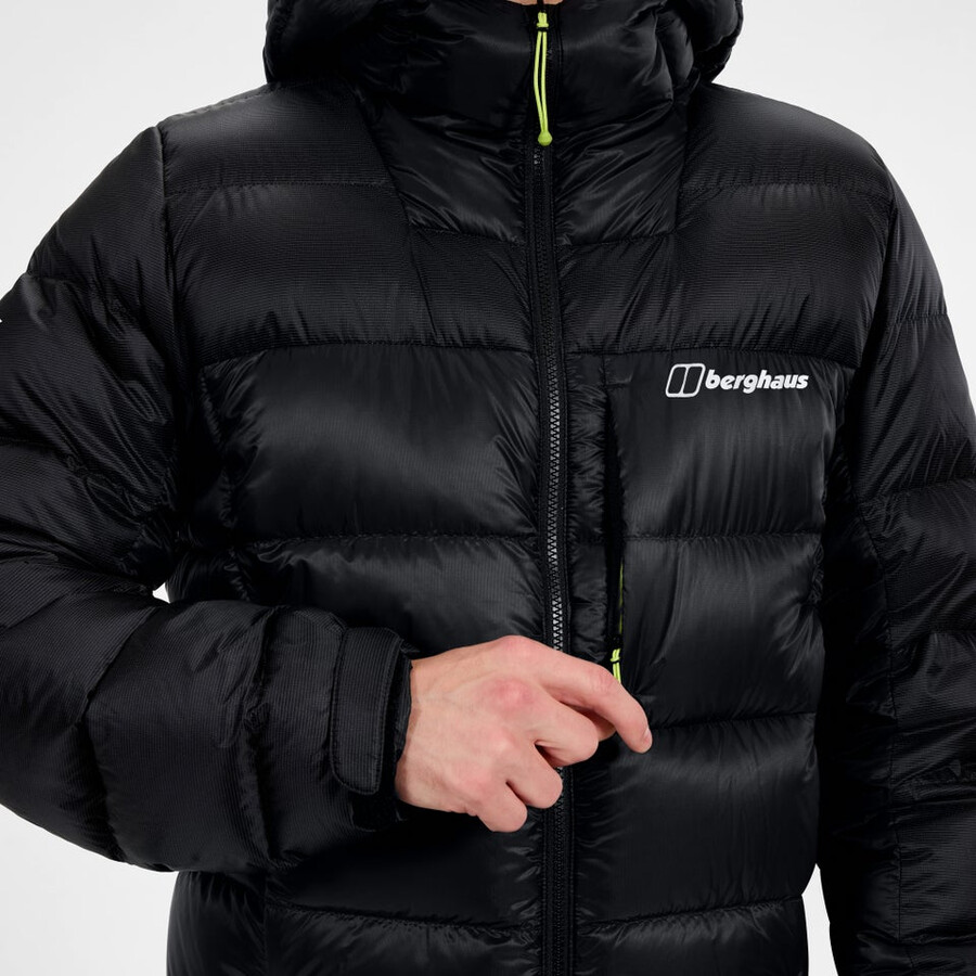 men s mtn arete ultra-down-hoody - schwarz berghaus