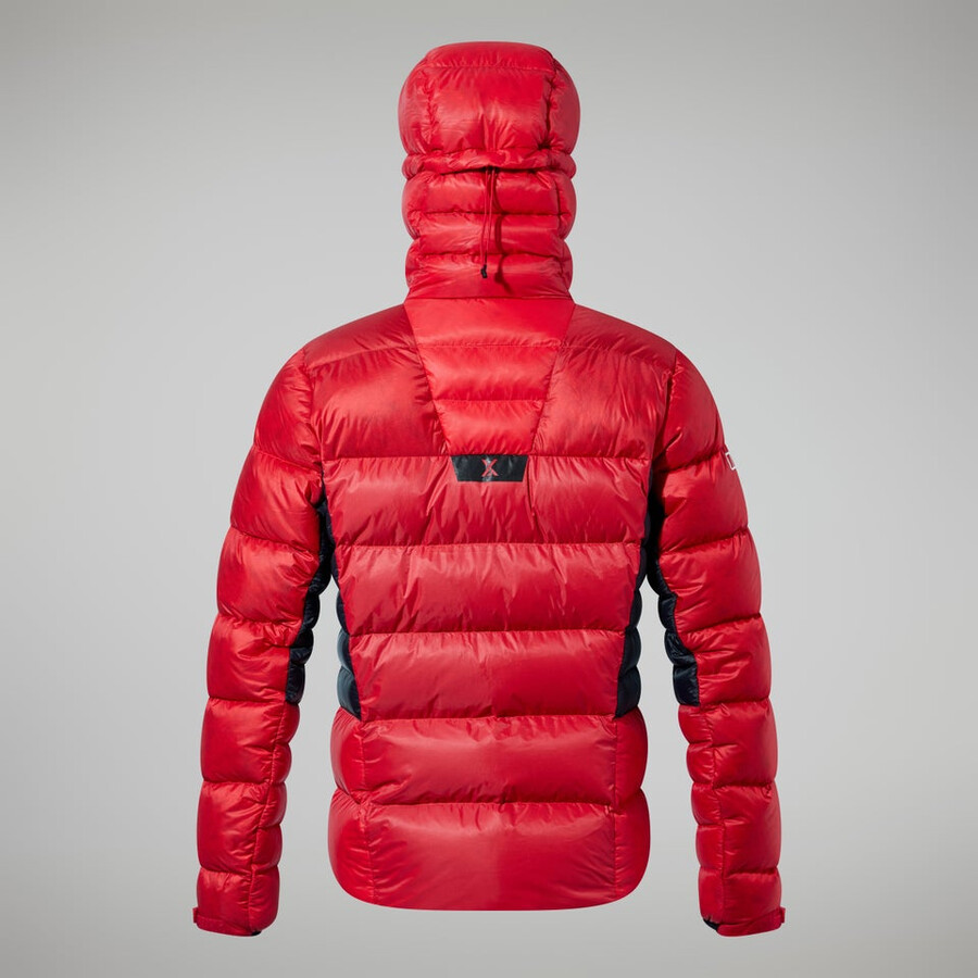 men s mtn arete ultra-down hoody - rotschwarz berghaus