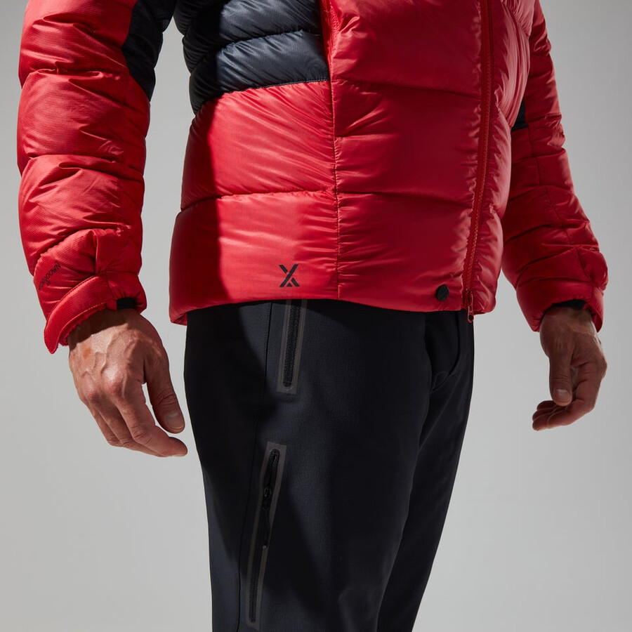men s mtn arete ultra-down hoody - rotschwarz berghaus