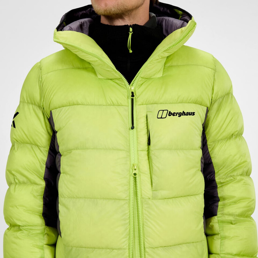 men s mtn arete down hoody ultra - gelblila berghaus