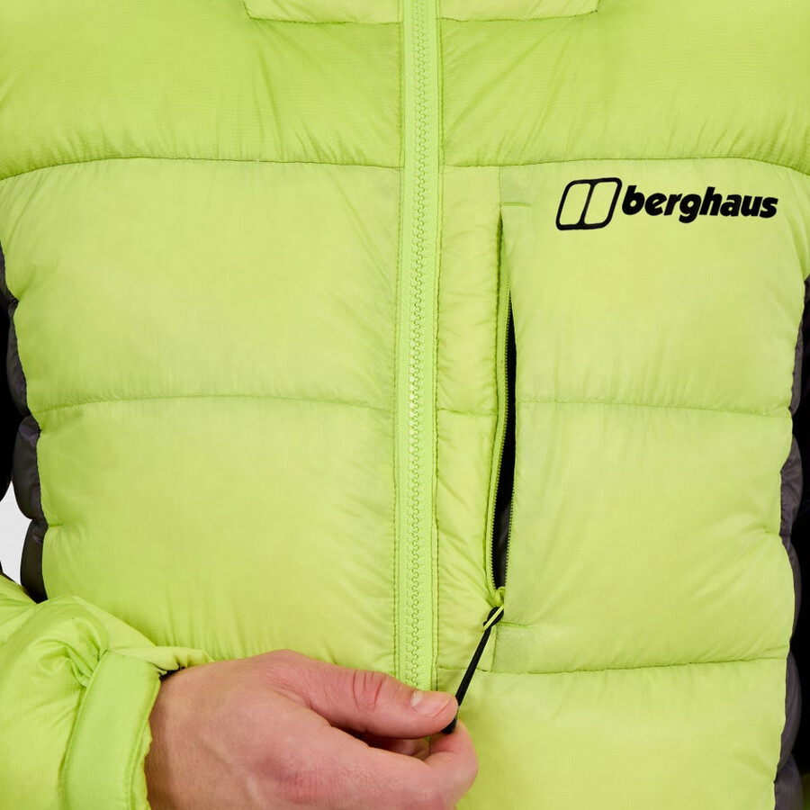 men s mtn arete down hoody ultra - gelblila berghaus