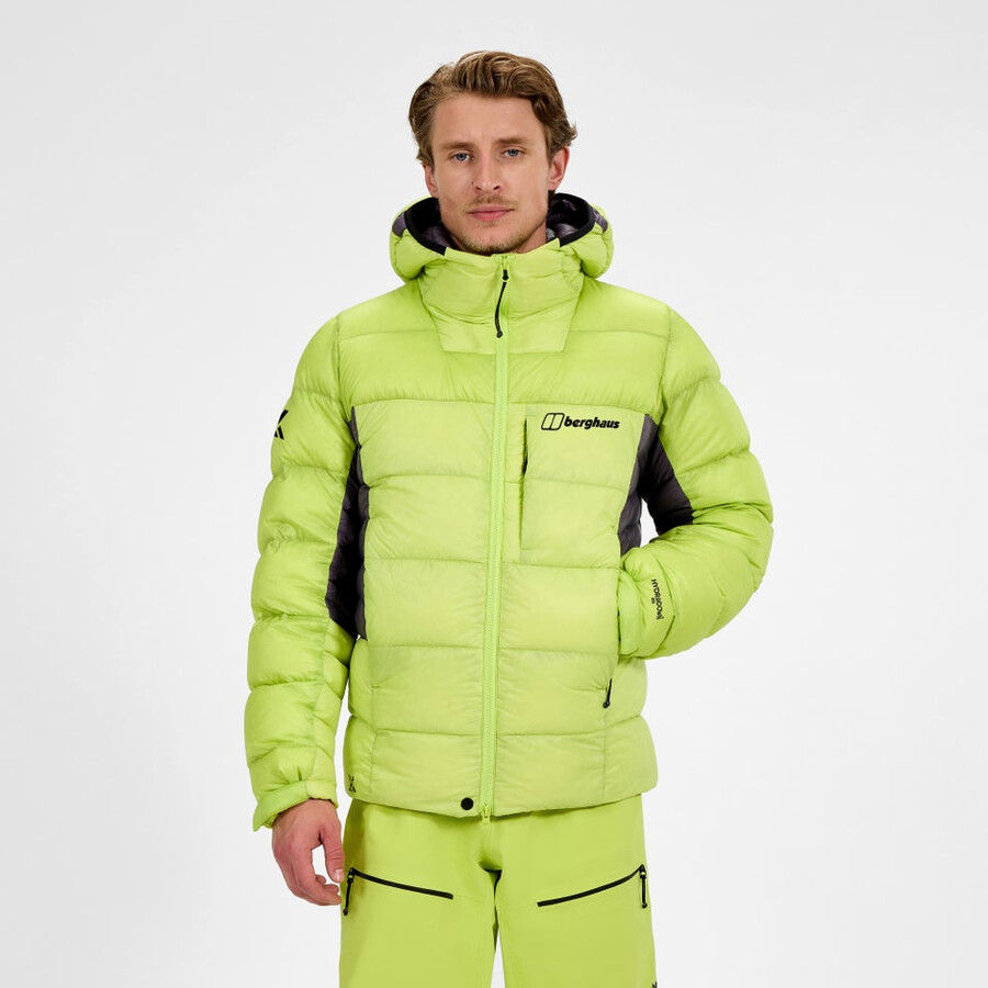men s mtn arete down hoody ultra - gelblila berghaus