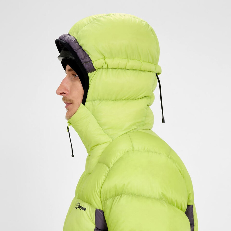 men s mtn arete down hoody ultra - gelblila berghaus
