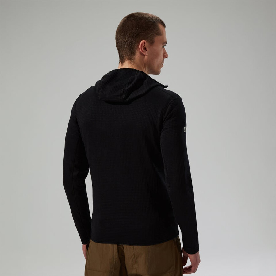 männer s ridge-hiker hooded jacket - schwarz berghaus