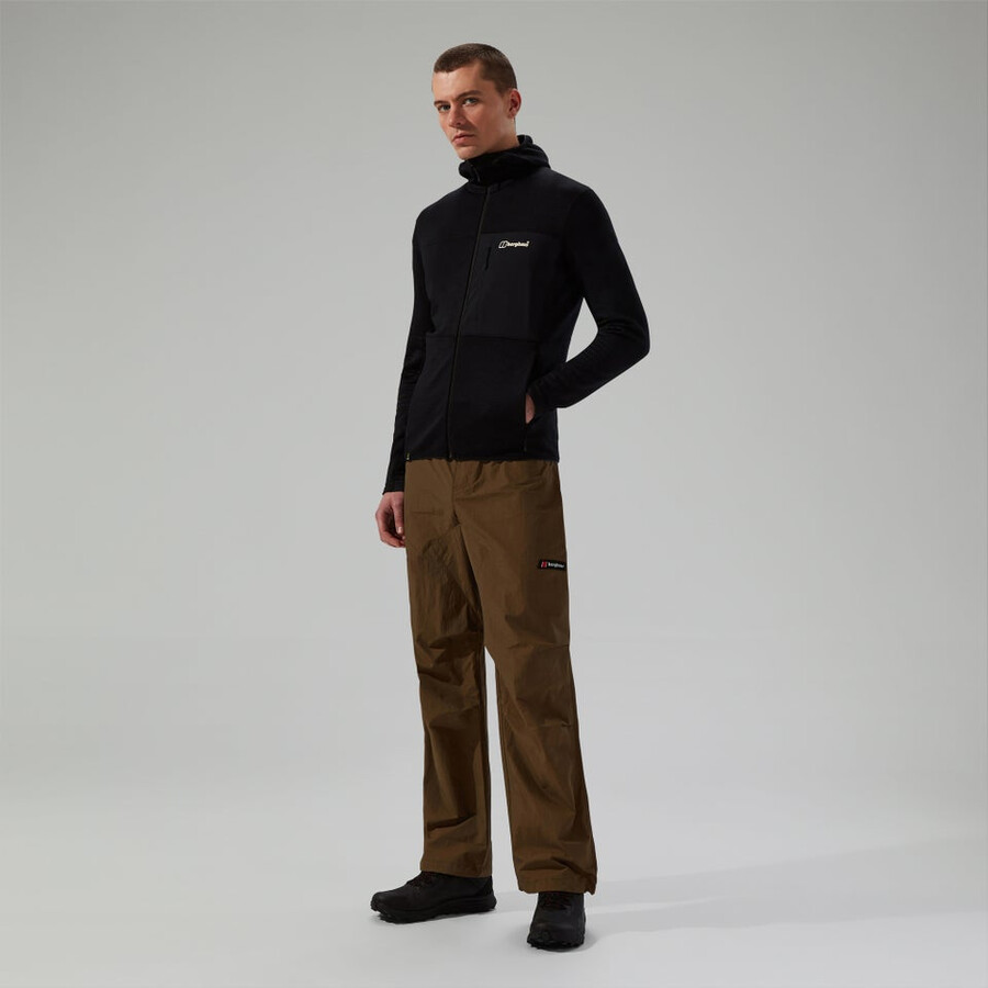 männer s ridge-hiker hooded jacket - schwarz berghaus
