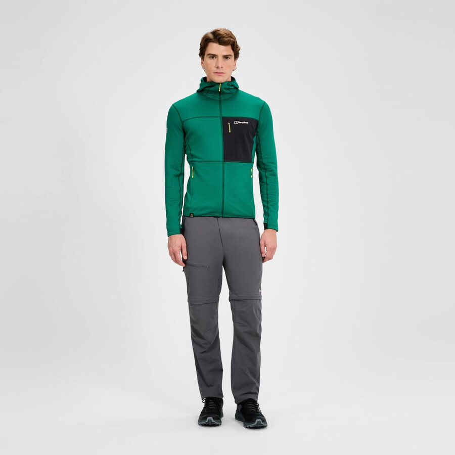 männer s ridge-hiker hooded jacket - greenblack die berghaus