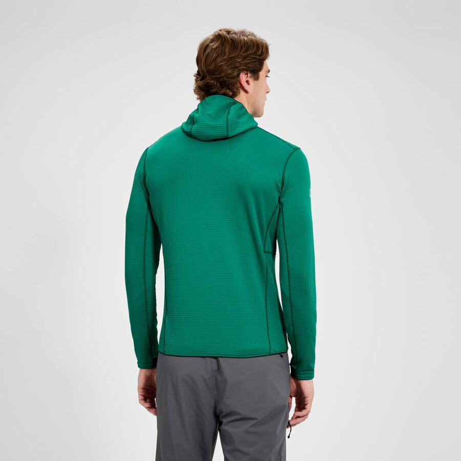männer s ridge-hiker hooded jacket - greenblack die berghaus