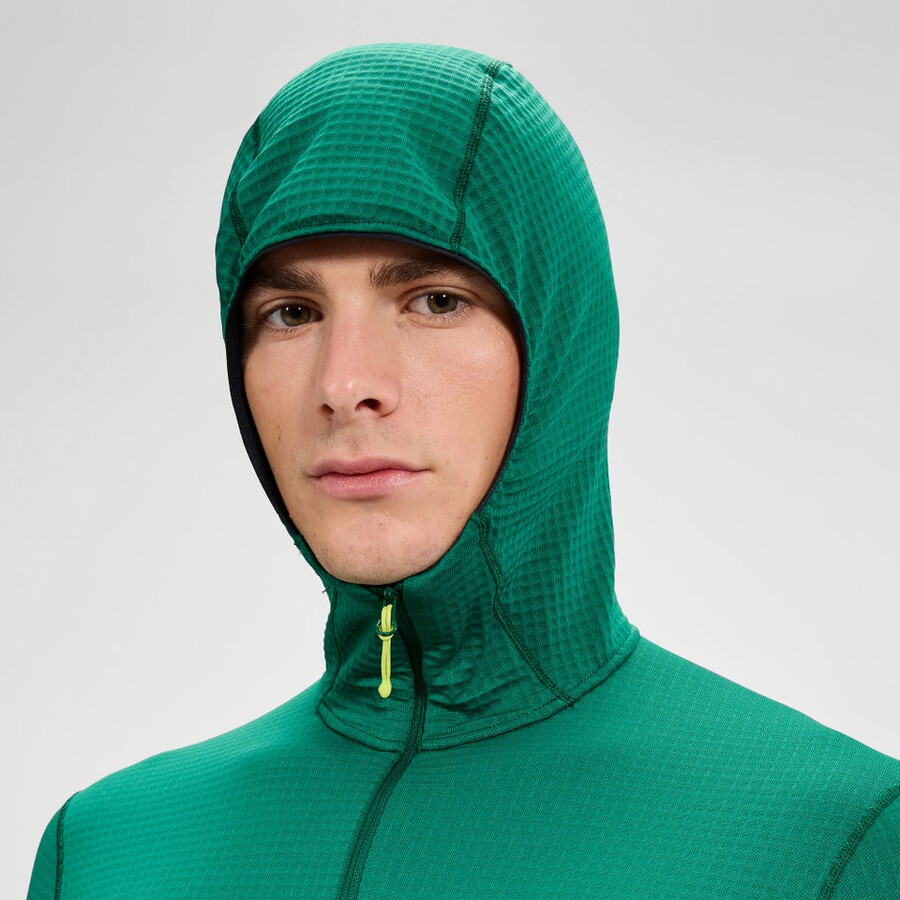 männer s ridge-hiker hooded jacket - greenblack die berghaus