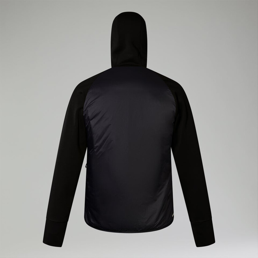 männer trawden hybrid hooded jacket - schwarz berghaus