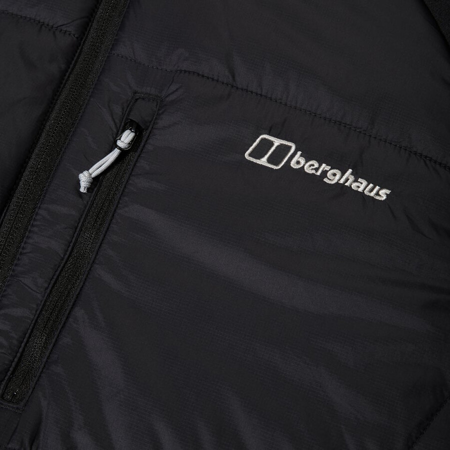 männer trawden hybrid hooded jacket - schwarz berghaus