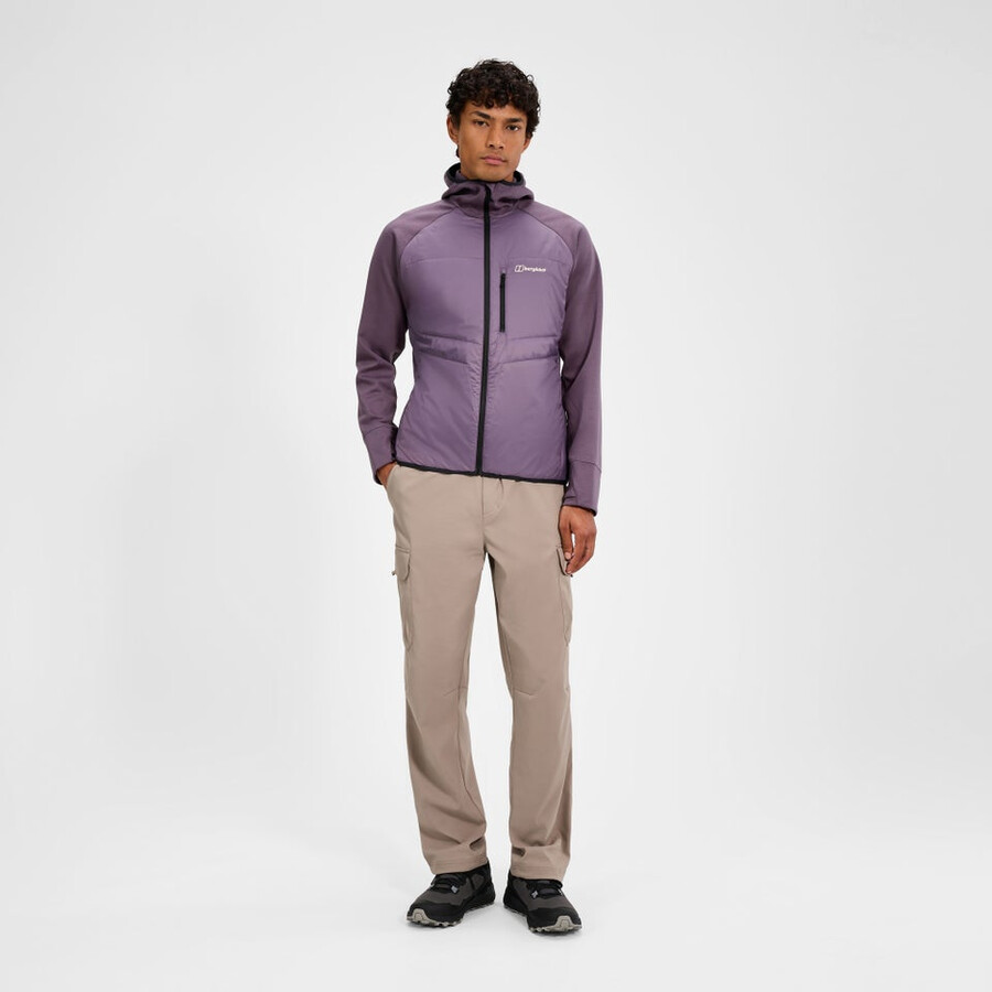 männer trawden hybrid hooded jacket - purple berghaus