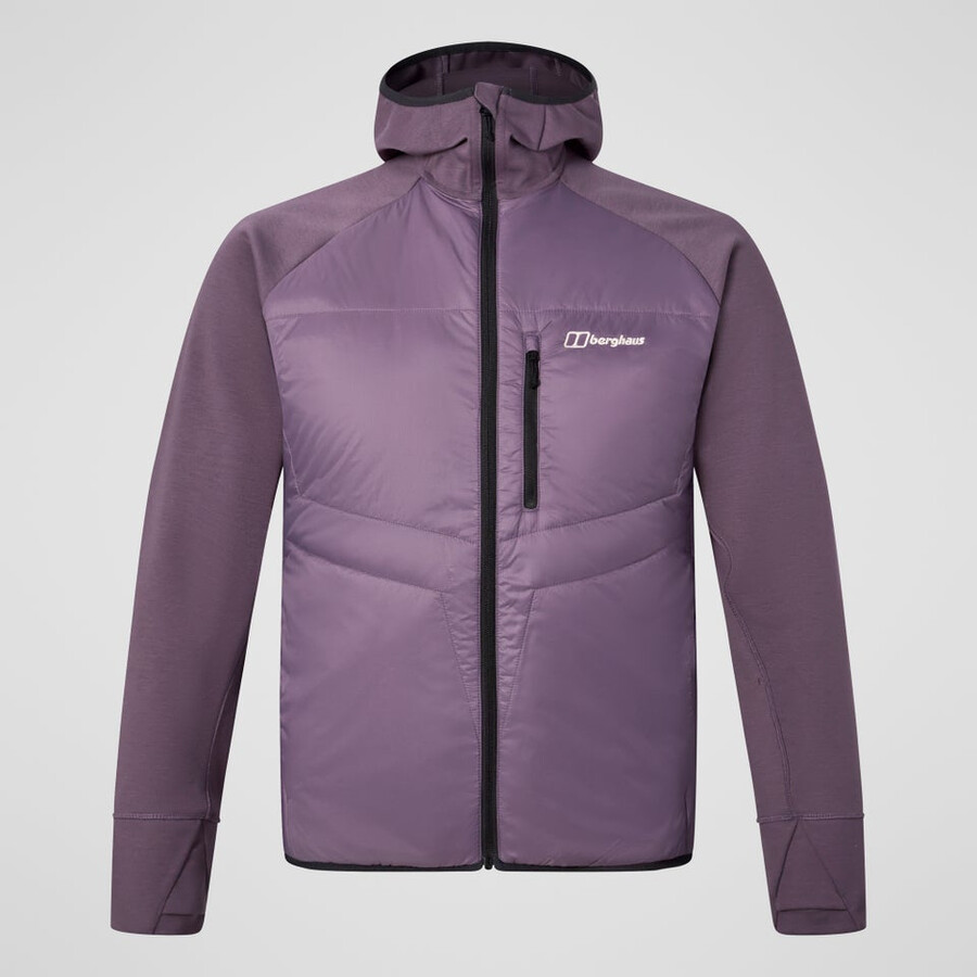 männer trawden hybrid hooded jacket - purple berghaus