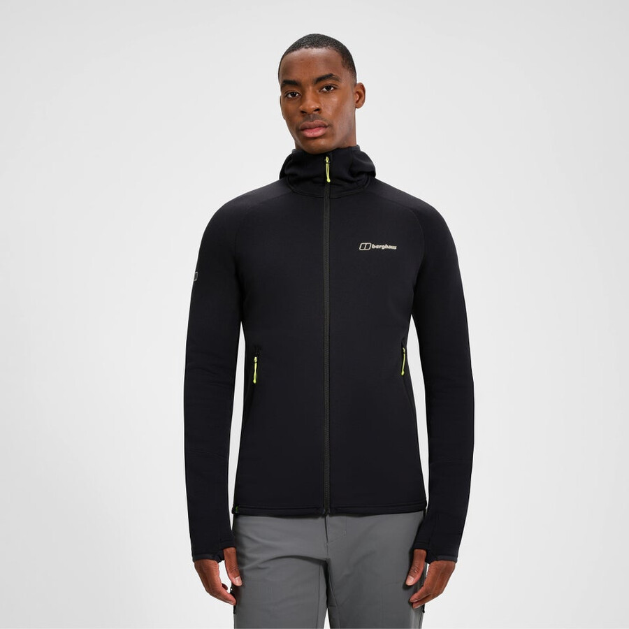 men s kinetic powerstretch hoody - schwarz berghaus
