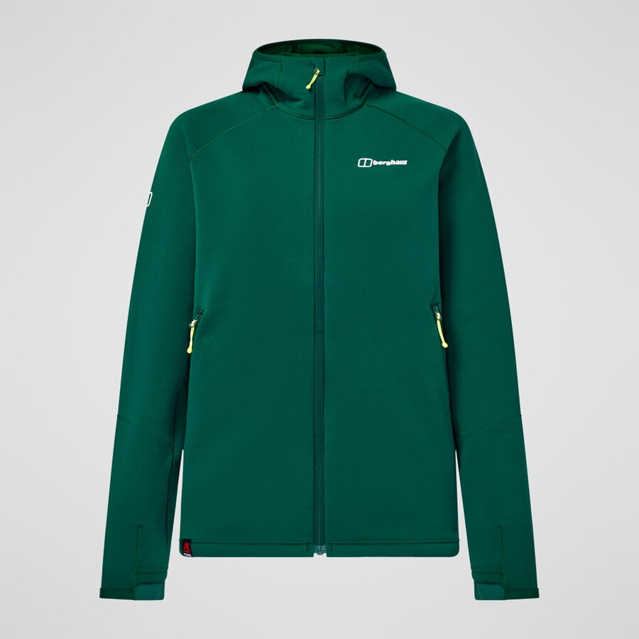 men s kinetic powerstretch hoody - grün berghaus