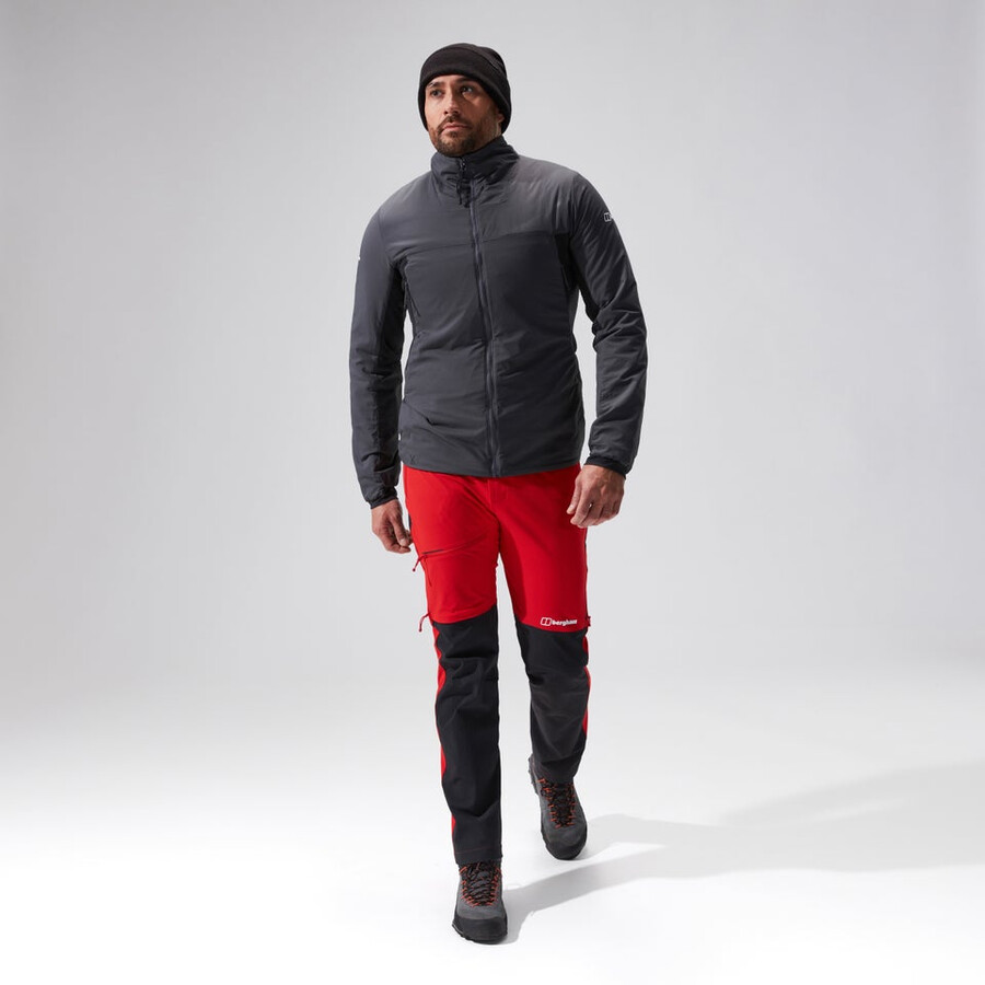 men s mtn guide-mw-hybrid-jacke - grauschwarz berghaus