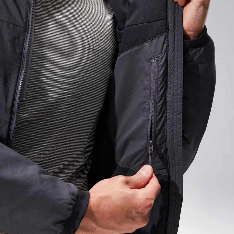 men s mtn guide-mw-hybrid-jacke - grauschwarz berghaus