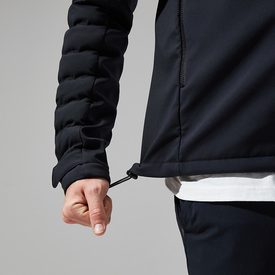 männer theran hybrid hooded jacket - schwarz berghaus