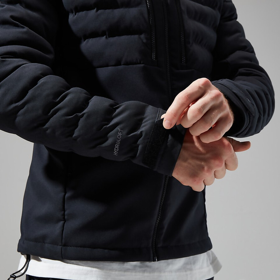 männer theran hybrid hooded jacket - schwarz berghaus