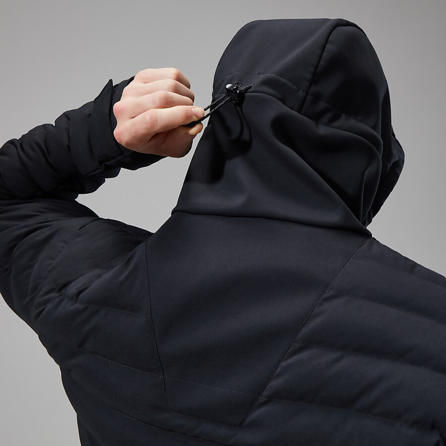 männer theran hybrid hooded jacket - schwarz berghaus